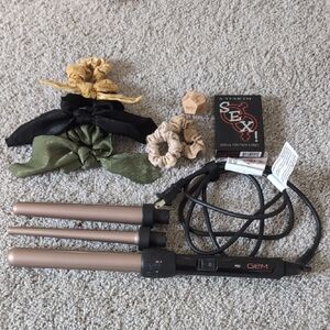 Hair Styling Set with Scrunchies & A Year of Sex Cards with Hexagon Cube - NWOT